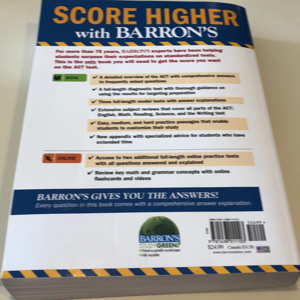 New...Barrons ACT Book - Picture 2 of 3